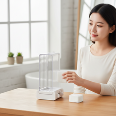 먼지 차단 화장솜 보관함 케이스 투명 위생 정리함 55매 수납용기, 단품