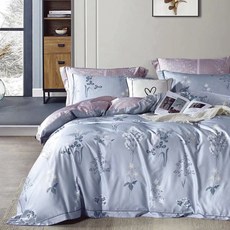 台灣製吸濕排汗萊賽爾天絲床包枕套 - 妍笑藍 (單人/雙人/加大)