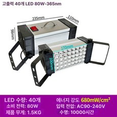 UV 경화기 램프 조사기 건조기 경화 다용도 휴대용, 300W 이상, 고강도 40구 80W 365nm