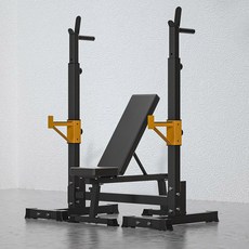 스쿼트랙 파워랙 분리형 바벨 피트니스 한쌍 벤치 접이식 받침대 스플릿 역도 원판, 디럭스 벤치프레스겸용 B타입 아령벤치 1대
