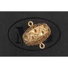 沐錦飾品材料DIY 15MM雙耳扁圓形銅花球 @20入，手工藝材料，DIY飾品配件，銅花球材料包, (金)20入/瓶, 1個