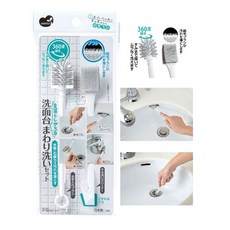 ecoomo 洗面台邊緣清潔組 360度毛刷, 1個, 1L