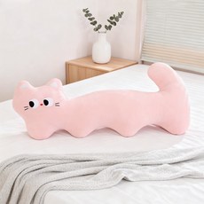 바디필로우 쿨링 냉감 여름 긴베개 침대 등받이 고양이 시원한 쿠션, E_핑크 업그레이드 물결 고양이