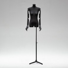 黑色扁身模特道具平胸韓版半身櫥窗陳列女裝服裝店模特展示架全身櫥窗模特兒 擺攤人檯模特兒 人形模特兒, 黑扁身/黑色三角/黑色手