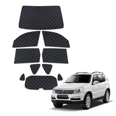 루젠 렉스턴 W 차박커튼 캠핑 암막 햇빛가리개, 1세트, 모던블랙