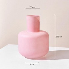 로맨틱 유리 꽃병 인테리어 화병 꽃꽂이 거실 집들이, 핑크