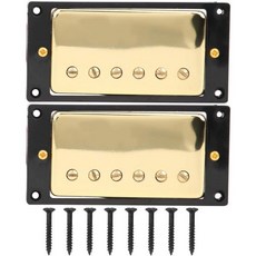 11322681 기타 픽업 커버 LP용 일렉기타 2개 세트 세라믹 마그넷 브리지 8개의 나사가 달린 프로 기타리스트 일렉기타용 고출력 톤 금속+ABS 구조. 블랙 프레임