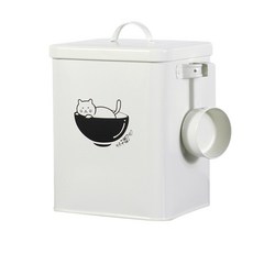 寵物儲糧桶 密封防潮鐵皮桶, 乾飯圖案小號, 1個, 6L