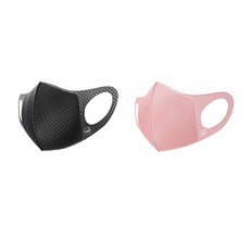 WEAR LAB 全能涼感口罩，運動防曬保濕，可水洗50次, 沉穩黑x3  柔嫩粉x3