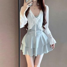 3부 5부 여성 반신 수영복 아쿠아로빅 실내 수영복