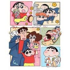 蠟筆小新十字繡材料包, 非滿繡19色線繡,大格60x76公分, 1件