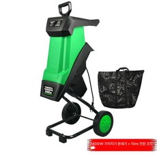 나무 분쇄기 목재 파쇄 톱밥 처리기 산업용 제조용, 가방 10m 코드 2400W, 기본 색상