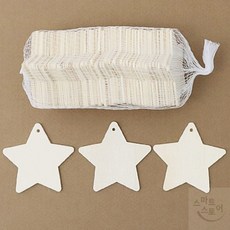 나무와패 오각별 7cm 원목장식 마크라메 공예 DIY 인테리어 50개입 감성공예, 오십개입x1봉