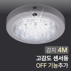 리빙 고감도 LED 센서등 15W 자동점등 원형 현관등 감지4m, 1개, 고감도 센서등 전구색(노란빛)