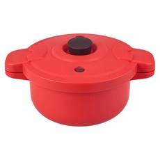 onyou 전자레인지용 압력밥솥 내열 손잡이 찜기 다용도 쿠커, 레드 2100ML, 1개, 1cm