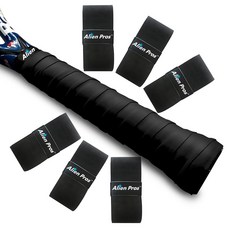 N S 테니스 라켓 그립 테이프 6개 u2013 프리컷 및 라이트 택 느낌 오버그립 라켓을 감싸 고성능, 6 Pa Bla