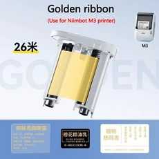 니임봇 M2M3 블랙 프린팅 용지 하드웨어 서 전기 장비 명판 라벨 자가 접착 스티커, M3 Golden ribbon