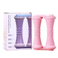 足底按摩滾輪 浮點設計 穴位按摩 舒緩疲勞 輕巧便攜, 粉色, 雙滾輪款