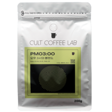 컬트커피랩 고소한 너티쵸코 오후 3시 블렌드 커피원두, 200g, 1개, 홀빈(분쇄안함)