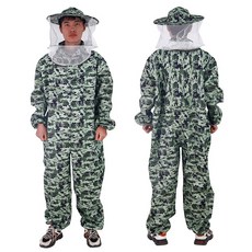 양봉옷 우주복 작업복 벌초옷 방충복 양봉 모자 장갑 세트, 1세트, 그린