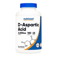 뉴트리코스트 D-아스파르트 애시드 (DAA) 3000mg 180캡슐 1병, 180정, 1개