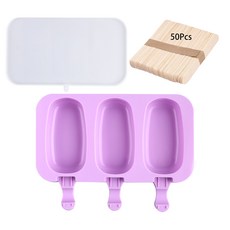 新形狀矽膠冰淇淋模具/50根派對冰棒棍, 1個, #1