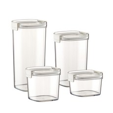 SEALED TANKS 食味密封罐 食品塑膠透明款, 白色, 1個, 460ml
