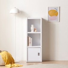 S010014 정글 3단 400 책장 도어추가, 화이트