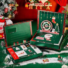 聖誕節元旦禮物8件套彩妝套裝 化妝品全套彩妝一套女全套脣泥口紅, 1個, 聖誕禮盒8件套, 彩妆