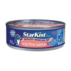 스타키스트 와일드 핑크 연어 - 껍질 없음 뼈 없음 - 141.7g 캔 StarKist Wild Pink Salmon - Skinless Boneless - 5 oz Can, 1개, 141g