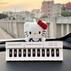 귀여운 헬로키티 주차번호판 고양이 캐릭터 인형 임시연락처 차량 전화번호판, 1개, (옵션1)리본 헬로 키티