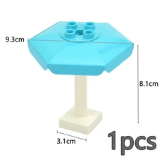 Duploes 대형 벽돌 크리 에이 티브 스윙 Ladde 시소 장난감 큰 빌딩 블록 놀이터 부품 풍선 슬라이드 계단, 28 Parasol Light Blue