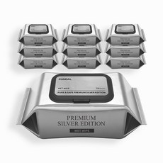 쿤달 퓨어 앤 세이프 프리미엄 실버 에디션 물티슈, 75g, 70매, 10세트