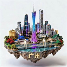 廣州 景點 亞克力 磁吸 冰箱貼 旅遊紀念品, 如圖所示