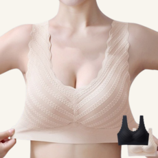 KAQIA 심리스 노와이어 브라 여자 속옷 빅사이즈 스포츠 브래지어 2세트 WX99