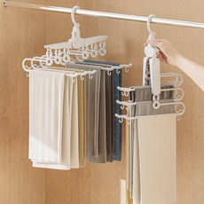 홈비 업그레이드 공간활용 원터치 어깨뿔방지 옷걸이 바지걸이, 1개, 6구 바지걸이