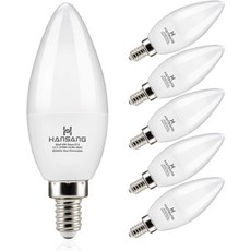 한상 칸델라브라 LED 전구 60와트 등가 600LM 웜 화이트 2700K 타입 B E12 스몰 베이스 장식용 샹들리에 천장 선풍기 비디밍 가능 6팩, 1_2700k Warm White