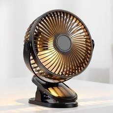 ROYAI ONE 무선 클립형 선풍기 휴대용 캠핑 가정용 LED 무드등 써큘레이터, 블랙, K12