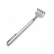 미니 스테인리스 스텐 효자손 휴대용 접이식 등긁개, 1개, 실버