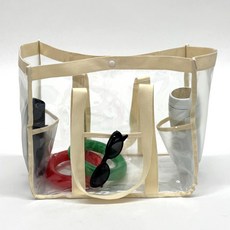 아이보리 비치백 물놀이용 수영가방 투명