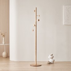 핀란디아 엘라인 버블 스탠드 옷걸이 원목행거 사무실 스탠딩옷걸이, 내추럴