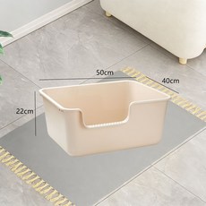 全封閉貓砂盆 防外濺隔臭加高貓廁所, 1個, 配鏟子和防滑貼