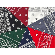 면 반다나 포인트 데일리 손수건 페이즐리 스카프