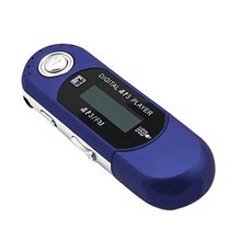 컴퓨터 직접 연결 및 건식 배터리 전원 공급 장치가 있는 핸드헬드 MP3 플레이어, 파랑색, 1개