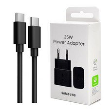 삼성 정품 25W C타입 초고속 충전기 고속 PD 갤럭시 어댑터 + 스토리링크 충전 케이블, 블랙, 1개