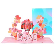 3d 풍선 하트 축하 생일 감사 플라워 입체 팝업 카드 엽서 이벤트, 1type 1개, 상세페이지 참조