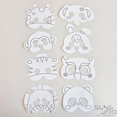 DIY 종이동물가면, 1개, 호랑이