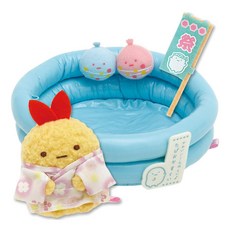 San-X 角落生物 夏日廟會慶典系列 沙包玩偶專用場景 釣水球場景與炸蝦，重現廟會歡樂氣氛