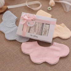 [출산백일선물] 우이동금손 한송이 거즈양면 턱받이 3종세트 [포장+쇼핑백세트], FREE, 1개, 3개입