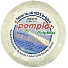 인도네시아 폼피아 비누 발리 기념품 레몬그라스비누 천연자무 저자극 세안 순한비누 pompia soap lemongrass, 1개입, 80g